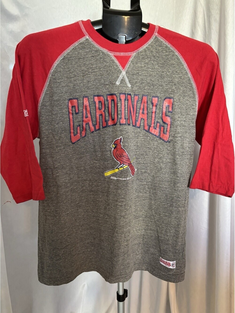 STITCHES CARDINALS GRAY And  Red Short Sleeves